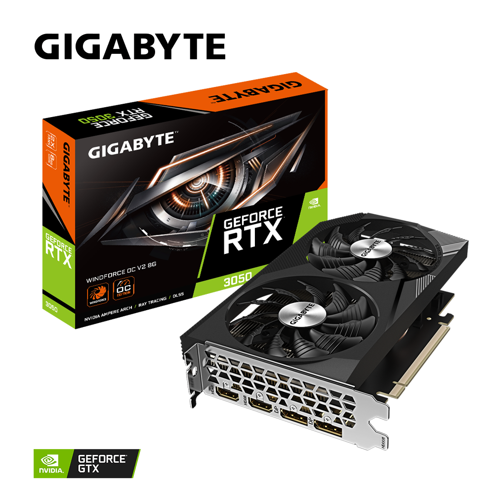 GIGABYTE GeForce RTX 3050 WindForce OC V2 8GB Nvidia Graphic Card - Image 1